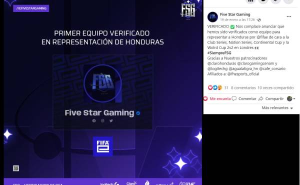 Five Star Gaming compartió el anuncio con mucho entusiasmo a través de redes sociales.