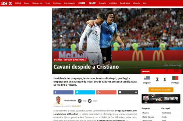 Así reaccionan los medios tras la eliminación de la Portugal de CR7 del Mundial