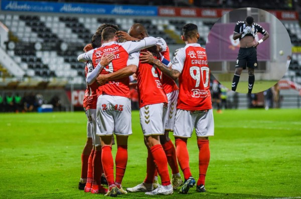 Bryan Róchez ingresó de cambio en la derrota del Nacional ante el Sporting Braga