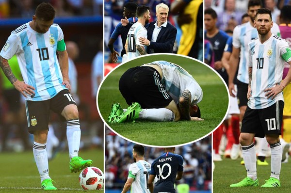 EN FOTOS: Pogba consoló a un Messi destrozado por eliminación en Rusia