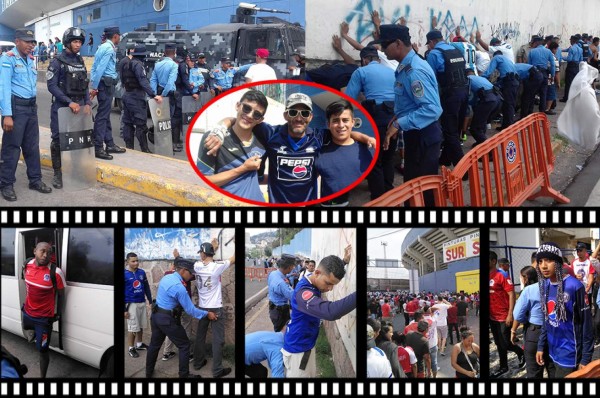 FOTOS: Alta seguridad en el clásico capitalino con tanquetas y fuertes retenes