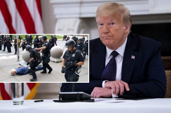 Donald Trump desata la furia al calificar de 'montaje' agresión de policías a un hombre de 75 años