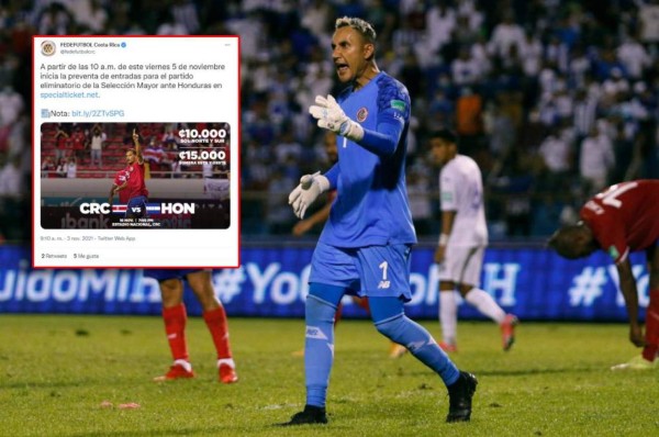 Costa Rica tendrá su más grande boletería en la eliminatoria para el juego ante Honduras en San José