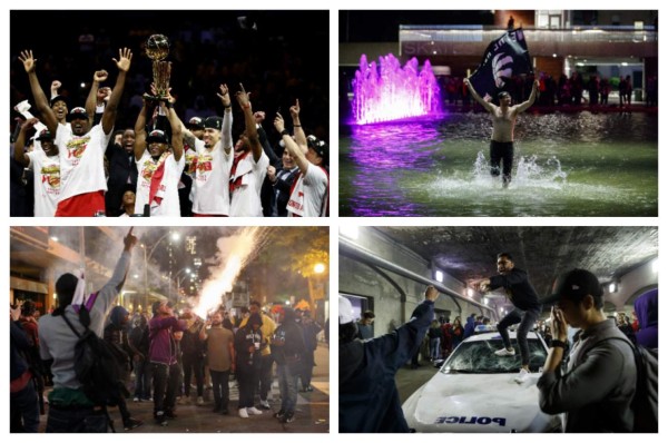¡Eufórica y descontrolada! Así fue la celebración de los aficionados de los Raptors en Toronto