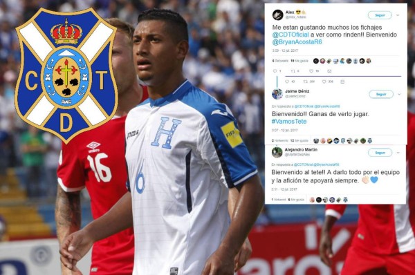 Los mensajes de recibimiento a Bryan Acosta por fichaje con Tenerife