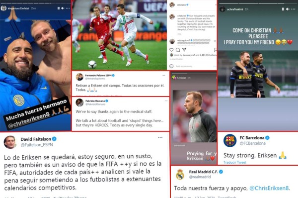 Los mensajes luego de que Eriksen cayera fulminado en pleno partido de la Euro: ¡No, por Dios!