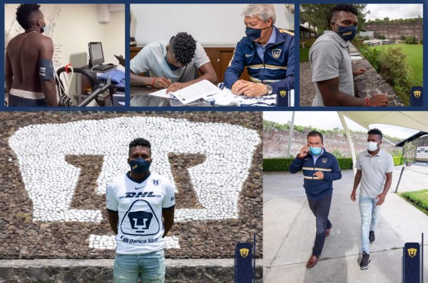 ¡Pruebas médicas y el número! Las imágenes de la presentación de Carlos Mejía con Pumas