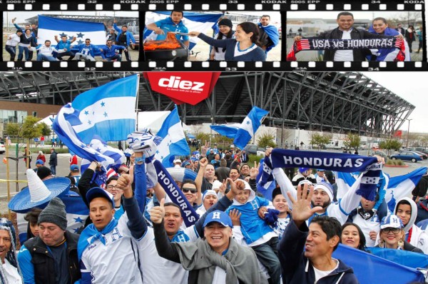 Hondureños pintan de azul y blanco las afueras del estadio Avaya