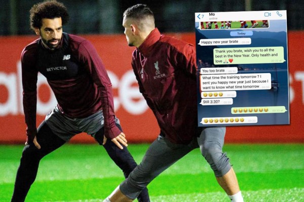 Salah se olvida de la hora de entrenamiento en fin de año y Lovren lo delata