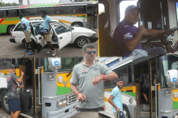 El curioso y singular bus en el que viajó Motagua a Tela