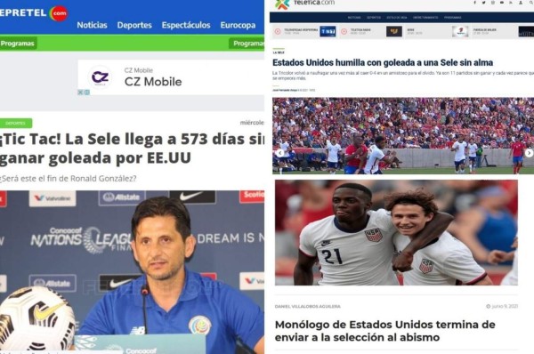 La prensa de Costa Rica explota contra su selección tras la goleada ante USA: 'Fuera todos, dan pena'