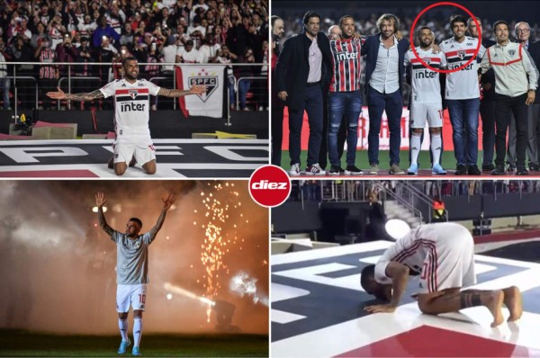 Descalzo, insólito dorsal y fiesta: La épica presentación de Dani Alves con Sao Paulo