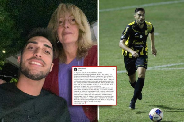 Fallece por covid-19 madre del futbolista argentino Franco Flores: se despidió con desagrrador mensaje
