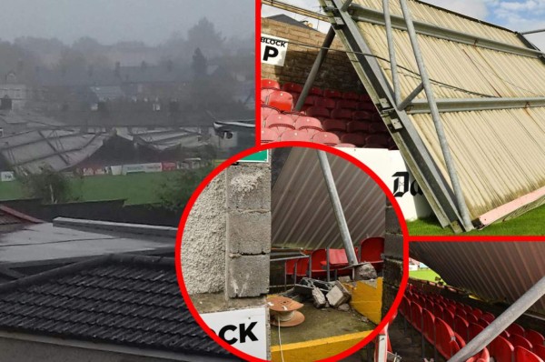 Huracán Ofelia hace estragos y daña gravemente un estadio de fútbol