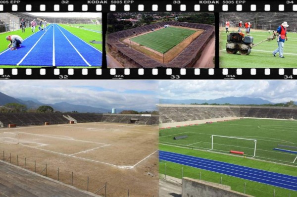 ¡Irreconocible! Con grama sintética y pista olímpica, así marcha la remodelación al estadio Roberto Suazo Córdova de La Paz
