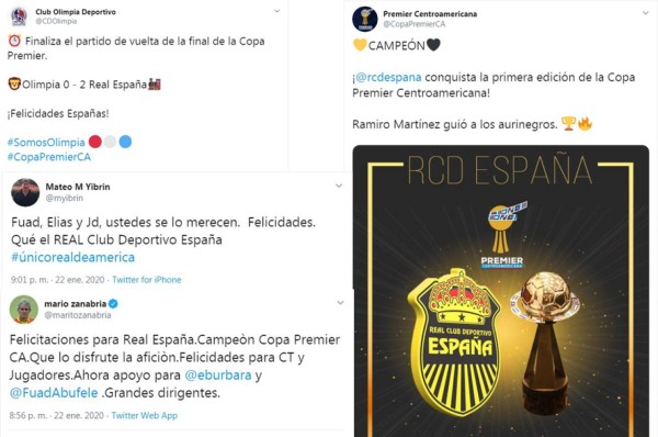Así se comentó en redes el título de Real España ante Olimpia en Copa Premier