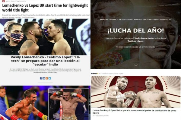 Tildan de 'indio' a Teófimo: Lo que dicen los medios internacionales sobre la pelea Lomachenko-López