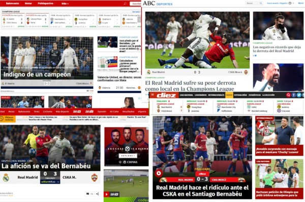 'Indigno y ridículo': Prensa mundial no perdona a Real Madrid por derrota ante ante CSKA