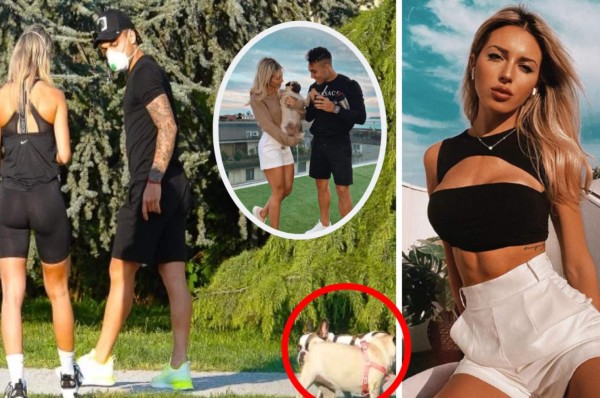 Lautaro Martínez y su espectacular mujer se saltan la cuarentena para pasear a los perros