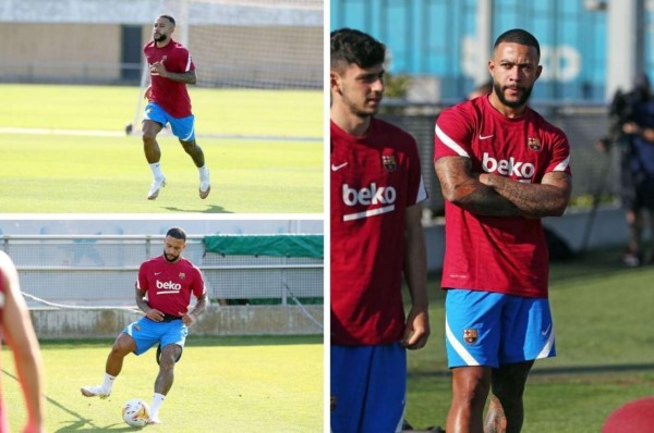 Así fue el primer entreno de Depay en el Barcelona: Solitario, serio y solo un crack lo abrazó