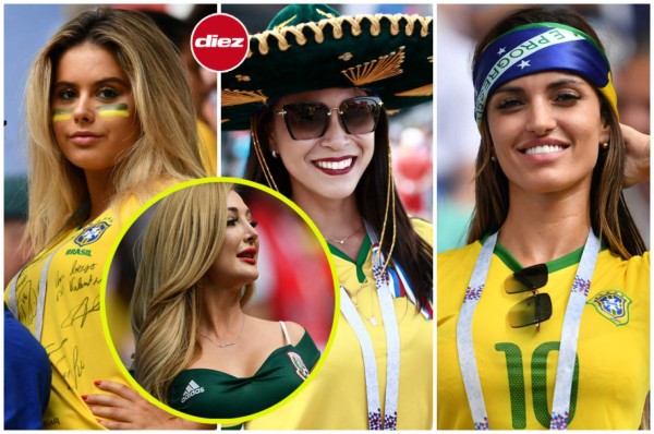 MUÑECOTAS: Aficionadas de Brasil y México enamoran en el Samara Arena