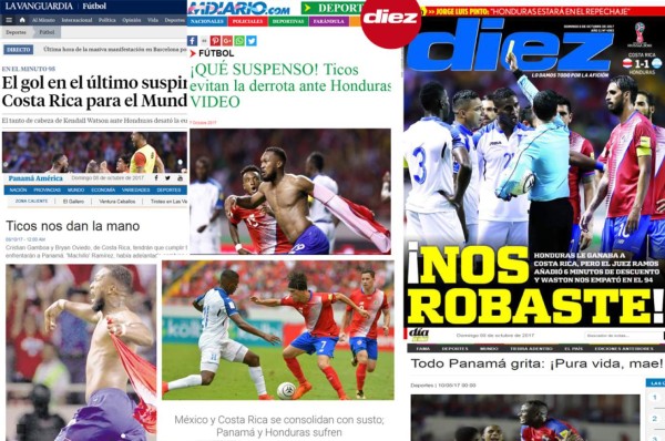 Así amanecieron las portadas tras el polémico empate de Costa Rica contra Honduras