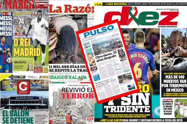 Las portadas de los diarios luego del terror vivido en México