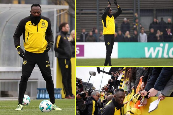 Usain Bolt realiza entrenamiento con el Borussia Dortmund
