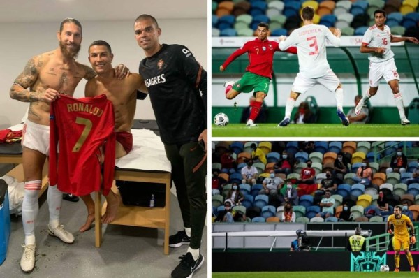 No se vio del Portugal-España: 'Fotón' de Sergio Ramos y Cristiano Ronaldo con regalo incluido