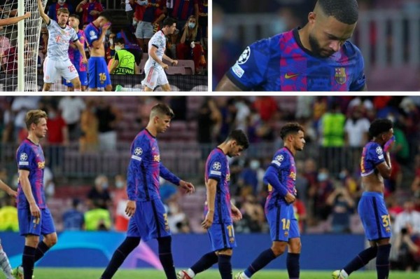 Las imágenes de la impotencia en Barcelona tras la paliza: Silbidos, Jordi Alba, abatido ¿y Piqué?