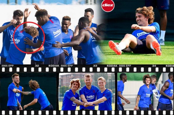 Griezmann, pura risa: Así fue el primer entrenamiento del Barcelona con sus fichajes