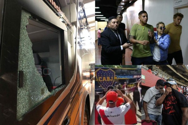 EN FOTOS: Así atacaron a los jugadores de Boca Juniors en el estadio Monumental