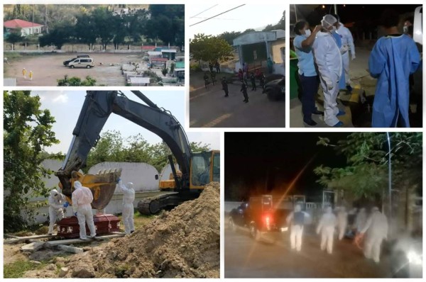 Duras imágenes del entierro de los primeros dos muertos por coronavirus en Honduras