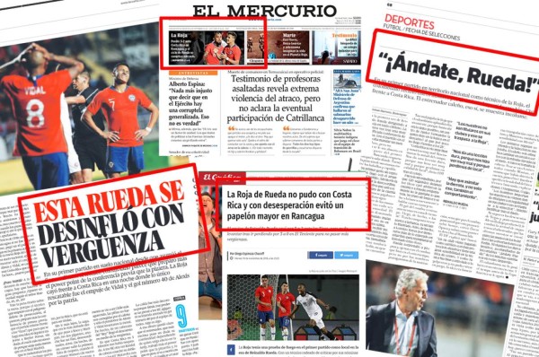 ¡FURIA! Prensa chilena pide la cabeza de Rueda y hablan de 'vergüenza'