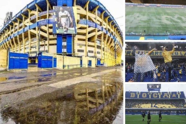 EN FOTOS: Así se ve La Bombonera por el torrencial aguacero en Buenos Aires