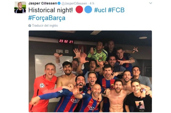Jugadores del Barcelona celebran a lo grande en redes sociales su 'noche mágica'