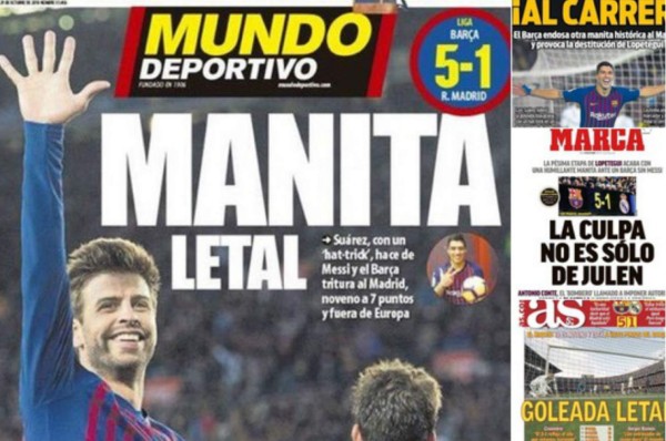 Portadas: La prensa 'atiza' al Real Madrid de Julen Lopetegui tras el clásico
