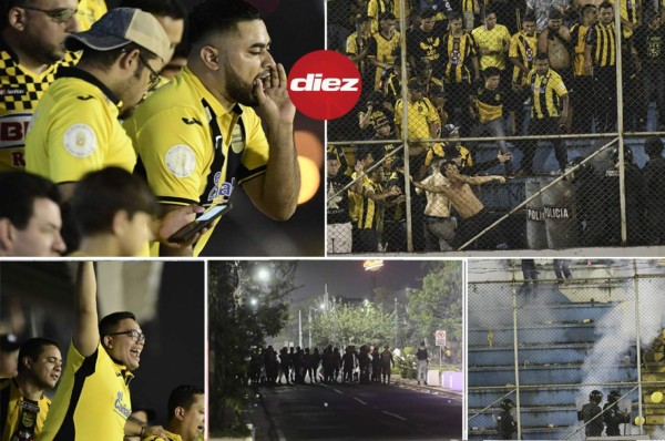 FOTOS: Reclamos, altercados y bombas lacrimógenas en el estadio Morazán