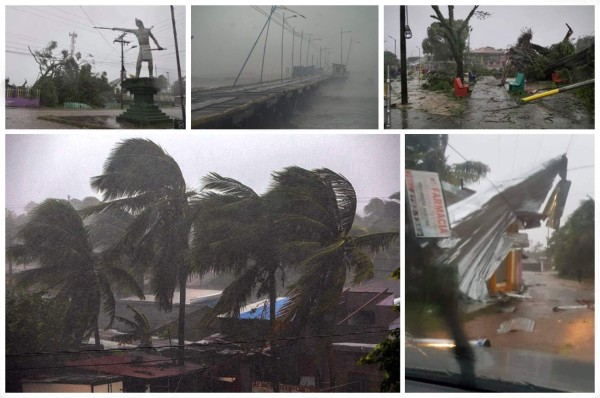 Fotos: Huracán Eta toca tierra y azota con fuerza las costas del Caribe Norte de Nicaragua