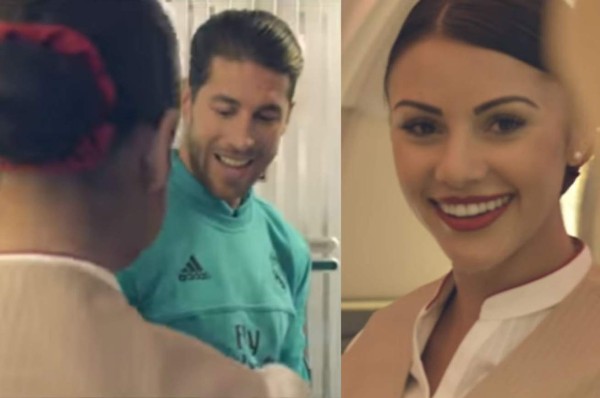 El 'cachondeo' de los jugadores del Madrid con las azafatas en su vuelo a París