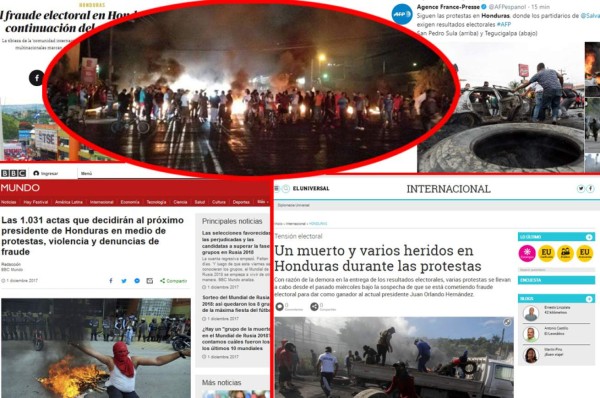 Medios internacionales: Honduras se hunde en el caos por tensión electoral