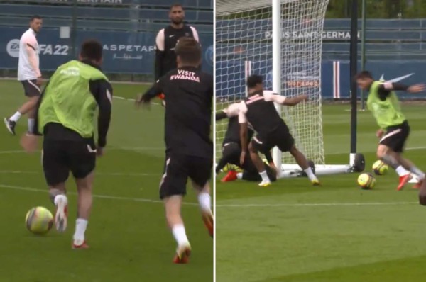 Nadie lo puede parar: Messi se luce en el entrenamiento del PSG con golazos y junto a Neymar