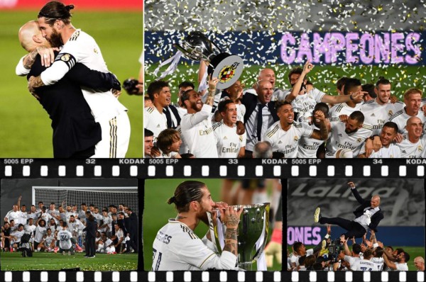 El beso a Zidane y a la Copa: Locura en la celebración del Real Madrid tras quedarse con el título de LaLiga
