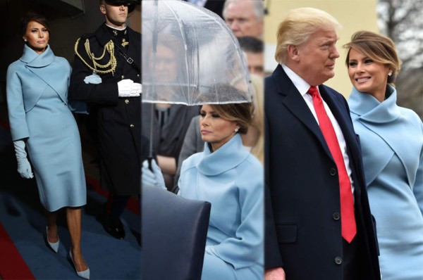 Melania Trump y su espectacular look en juramentación de su esposo Donald