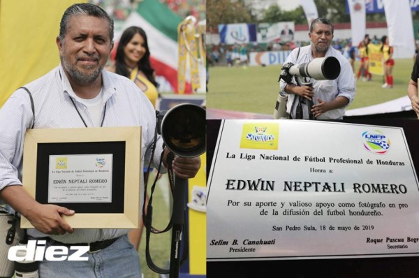 Liga Nacional realiza homenaje a experimentados fotógrafos previo al Marathón-Motagua