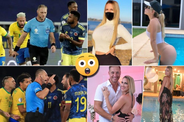 ¡Faltaba ella! La sexi esposa de Néstor Pitana y su recadito a los colombianos tras caer ante Brasil