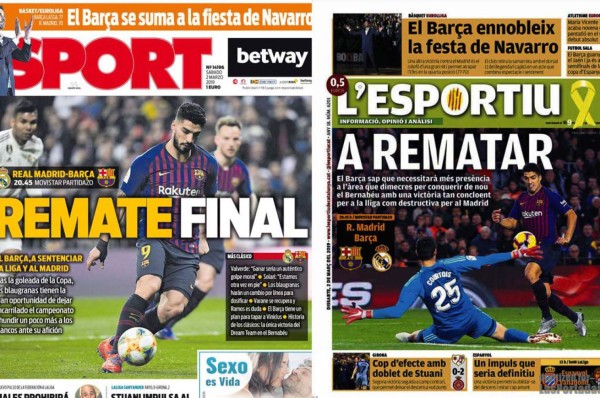 Las portadas por el mundo: Barcelona buscará 'rematar' al Real Madrid en el clásico