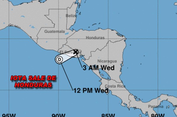 Iota abandona Honduras dejando lluvias e inundaciones; ahora es depresión tropical sobre El Salvador