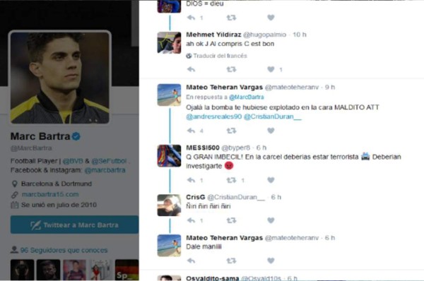 Marc Bartra se rinde a Messi y lo amenazan de muerte