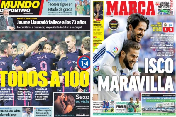 Real Madrid y Barcelona protagonistas en las portadas internacionales